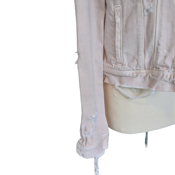 J Brand Jacket Harlow Distressed Trucker Moto Jacket Grunge Size Small Denim - Picture 8 of 15